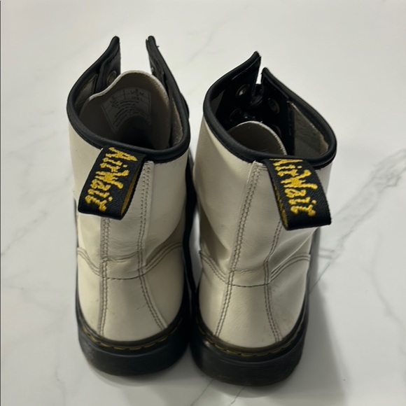 Dr. Martens White Leather Women's Boots - Picture 3 of 6